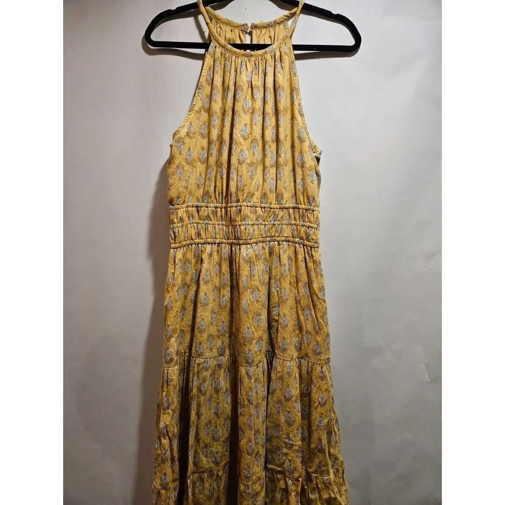 Anthropologie Yellow Floral Midi Dress - Picture 2 of 9